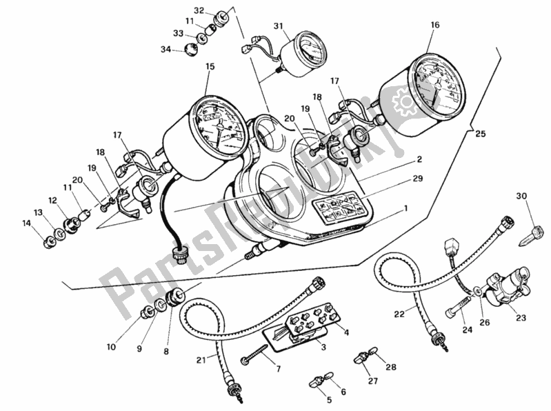 Tutte le parti per il Contatore Dm 016056> del Ducati Supersport 900 SS 1997